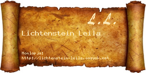 Lichtenstein Leila névjegykártya